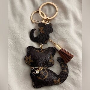 Brown and Gold Cat Keychain